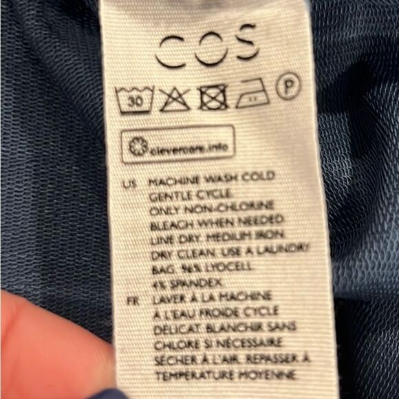COS midi elastic waist dress in blue size Medium - Picture 9 of 10